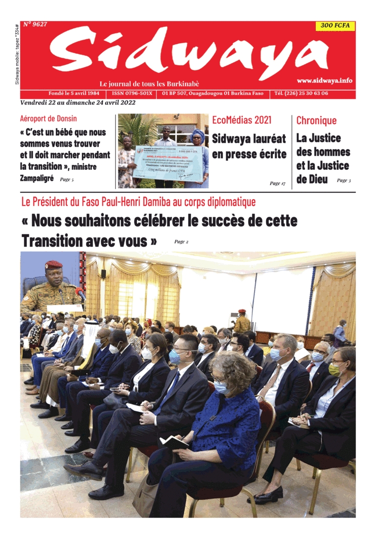 Une Sidwaya du 22 au 24-04-2022