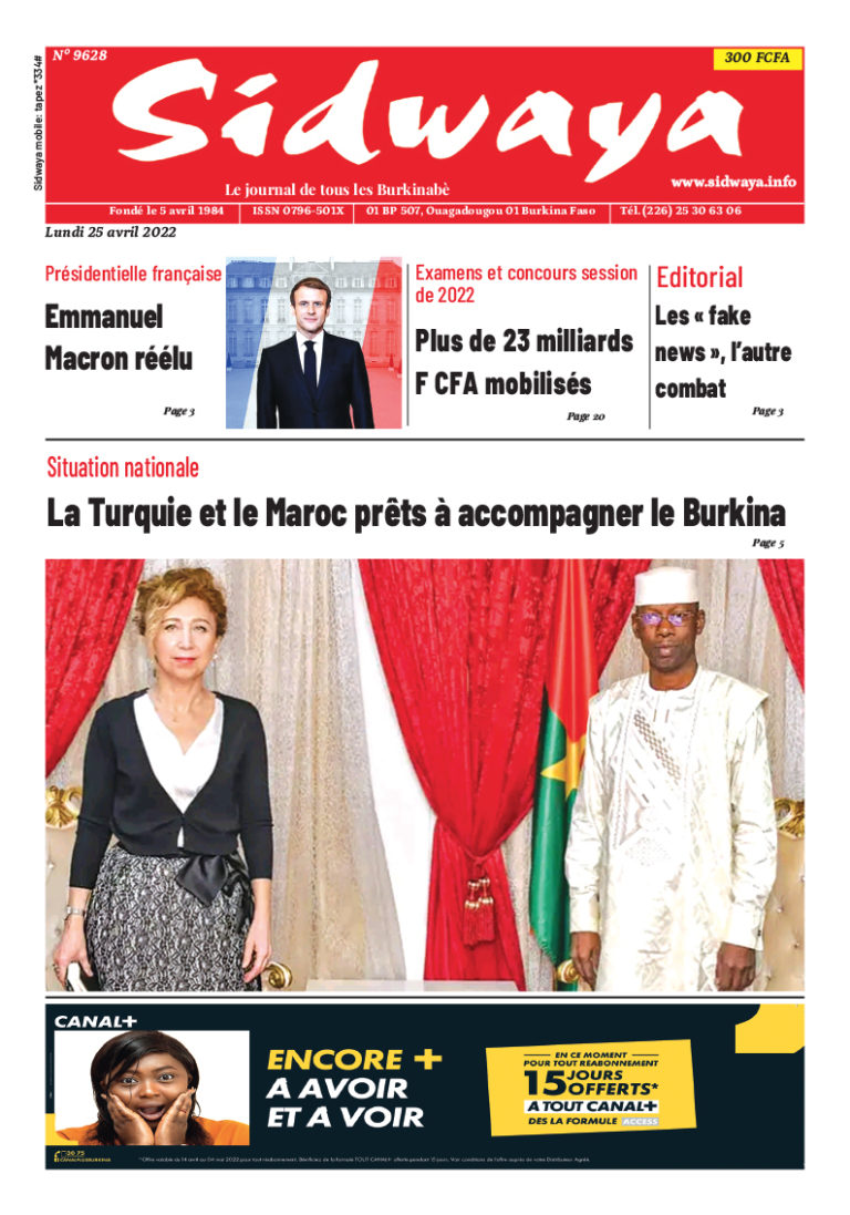 Une Sidwaya du 25/04/2022