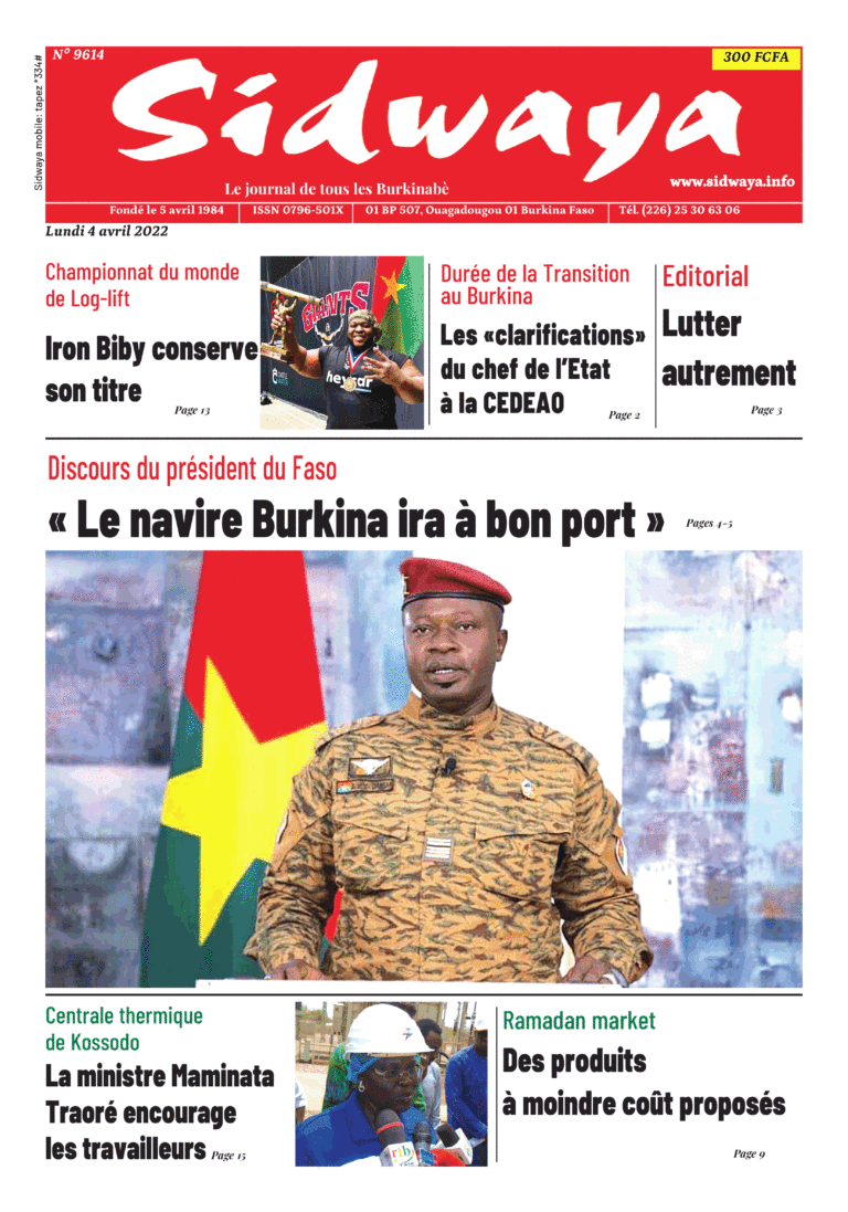 Une Sidwaya du 04-04-2020