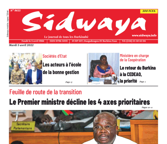 Une Sidwaya du 05-04-2022