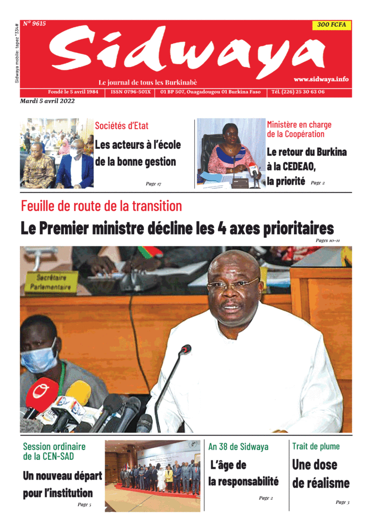 Une Sidwaya du 05-04-2022