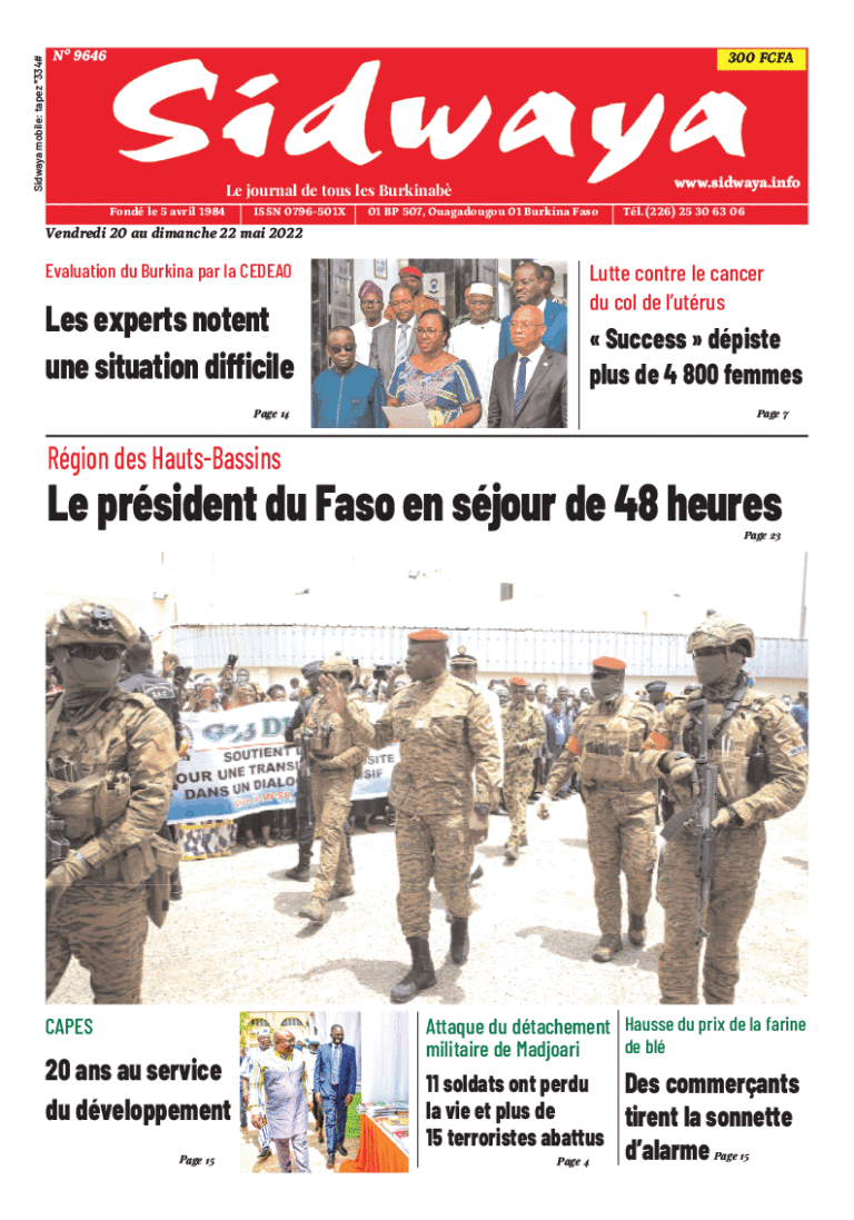 Une Sidwaya du 20 au 22-05-2022
