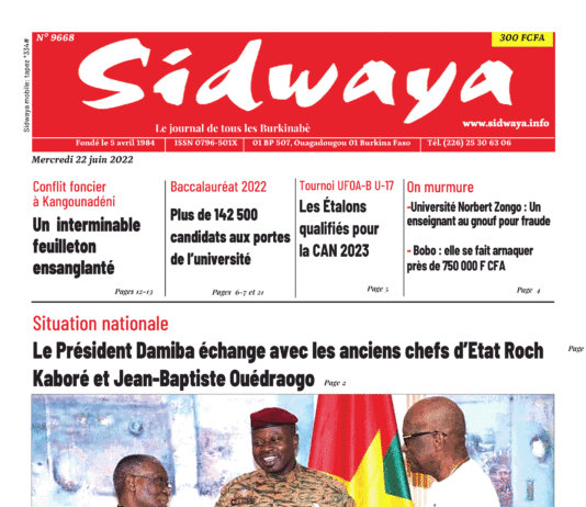 Une Sidwaya du 22-06-2022