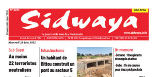 Une Sidwaya du 29/06/2022