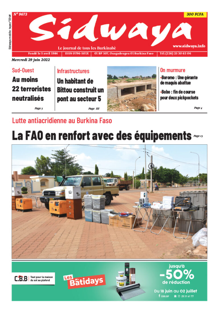 Une Sidwaya du 29/06/2022