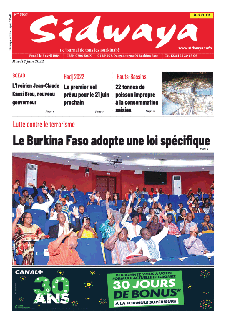Une Sidwaya du 7-06-2022
