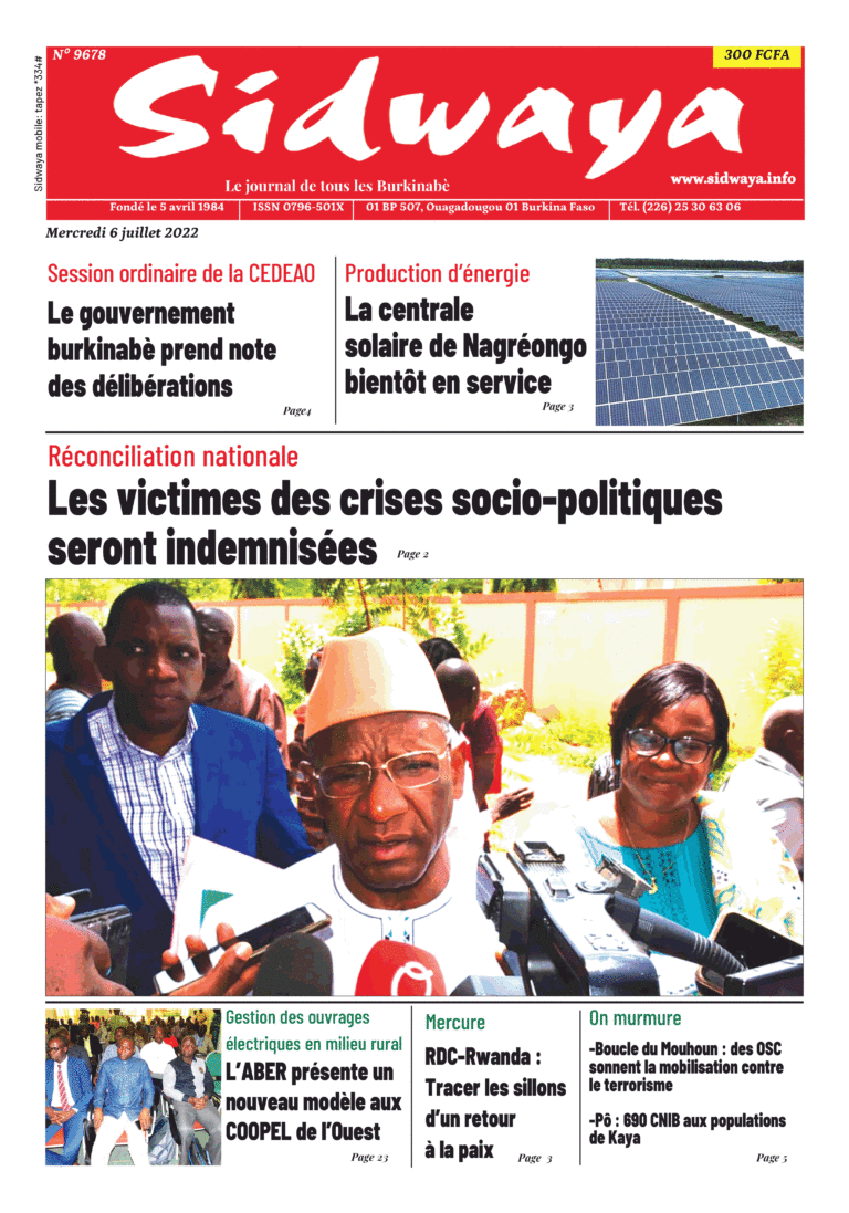 Une Sidwaya du 06-07-2022