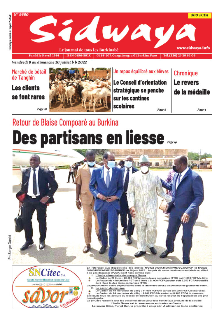 Une Sidwaya du 08/07/2022