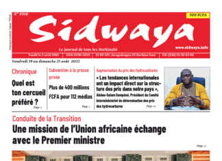 Une Sidwaya du 19 au 21-08-2022