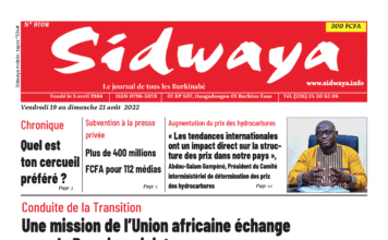 Une Sidwaya du 19 au 21-08-2022