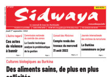 Une Sidwaya du 01/09/2022