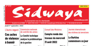 Une Sidwaya du 01/09/2022