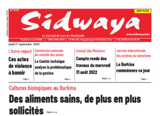 Une Sidwaya du 01/09/2022