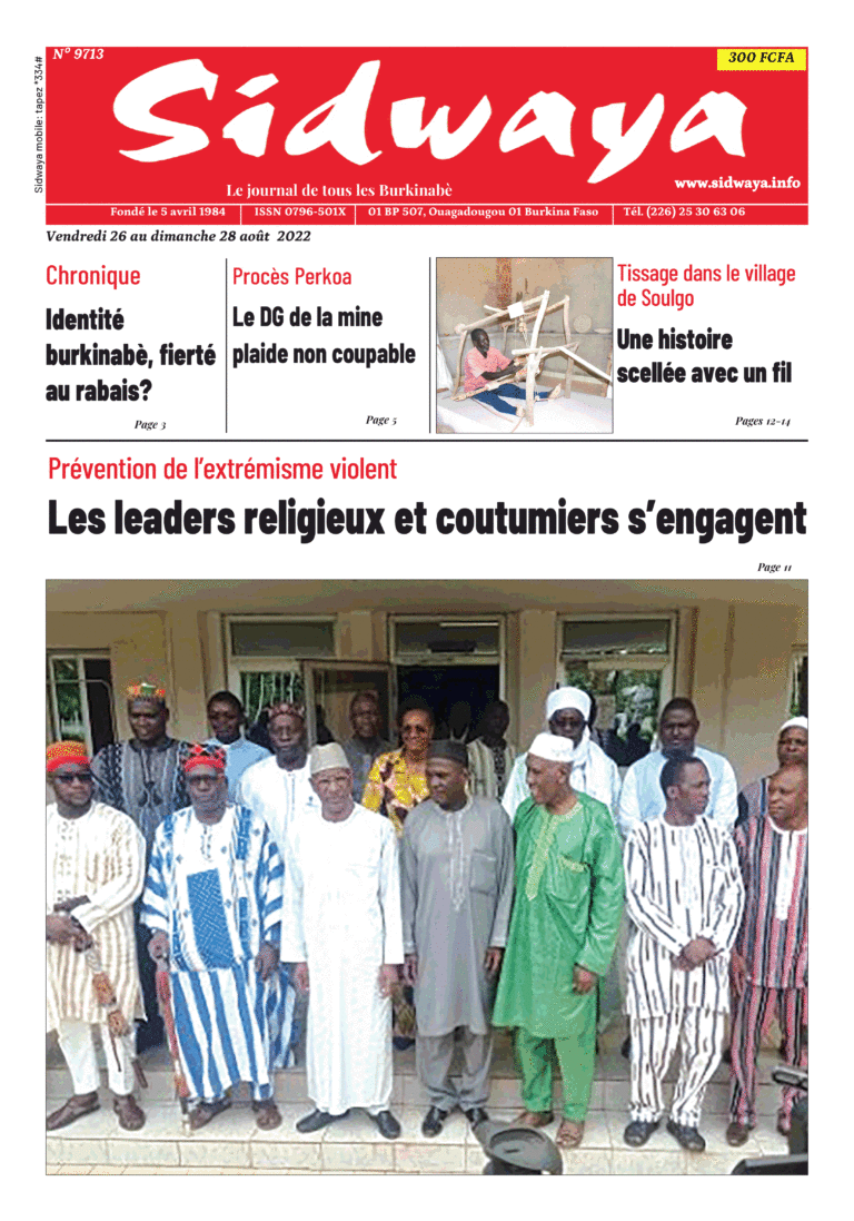 Une Sidwaya du 26 au 28-08-2022