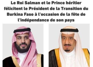 62e anniversaire de l’indépendance du Burkina Faso : le roi Salman et le Prince héritier saoudien bin Salman félicitent le président du Faso