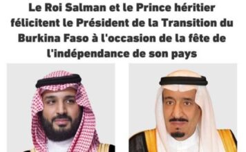 62e anniversaire de l’indépendance du Burkina Faso : le roi Salman et le Prince héritier saoudien bin Salman félicitent le président du Faso