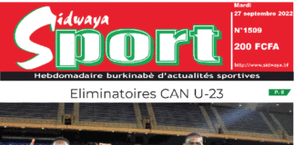 Une Sidwaya Sport du 27-09-2022