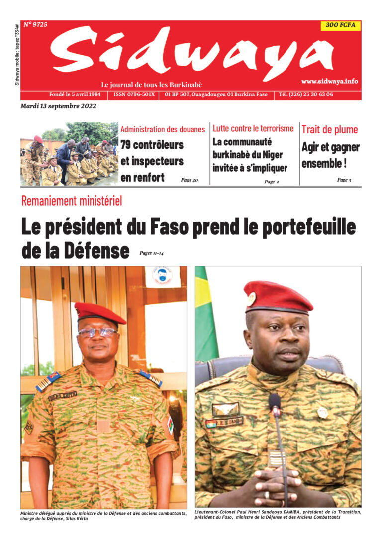 Une Sidwaya du 13/09/2022
