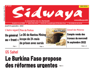 Une Sidwaya du 15-09-2022