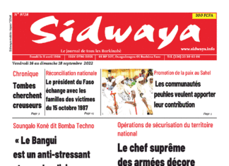 Une Sidwaya du 16 au 18-09-2022