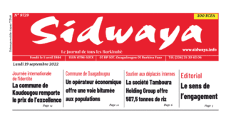 Une Sidwaya du 19-09-2022