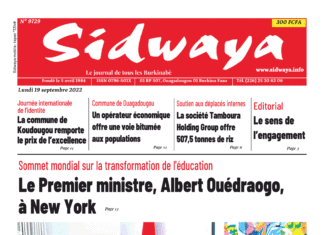 Une Sidwaya du 19-09-2022
