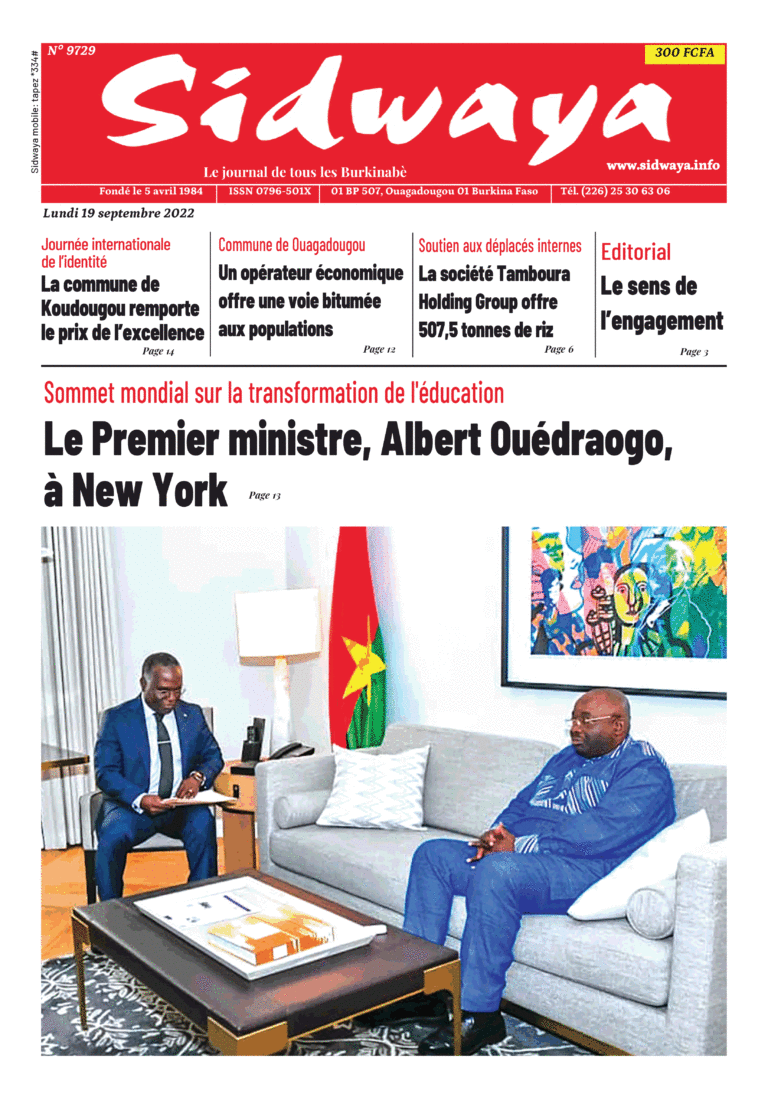 Une Sidwaya du 19-09-2022