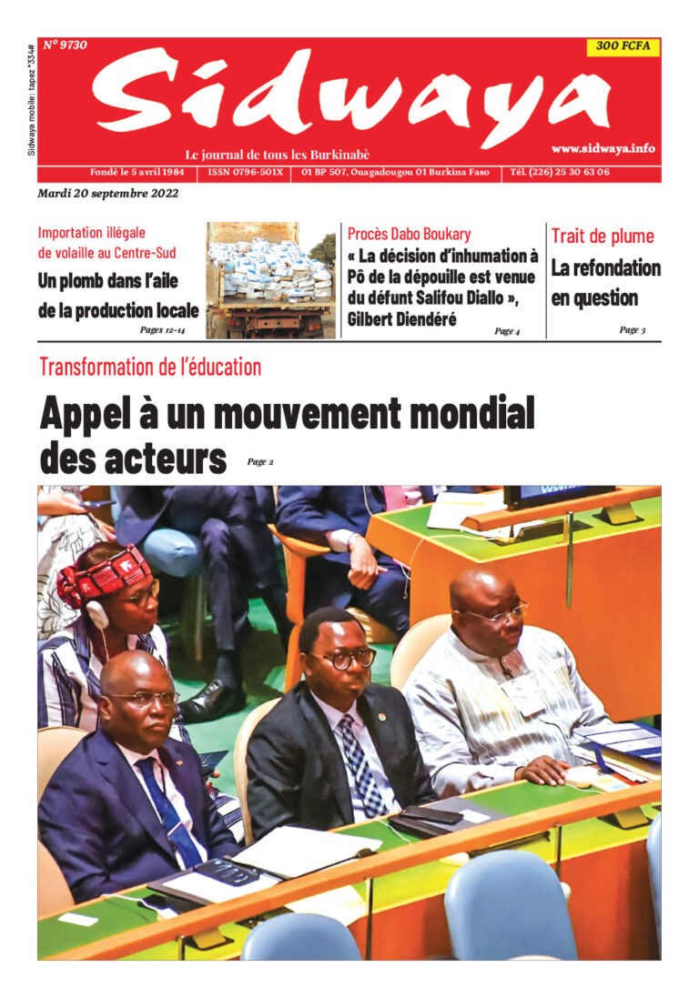 Une du 20/09/2022