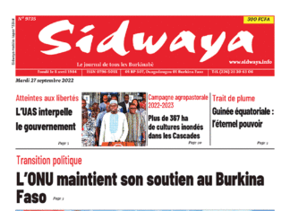 Une Sidwaya du 27-09-2022