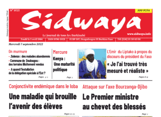 Une Sidwaya du 07-09-2022