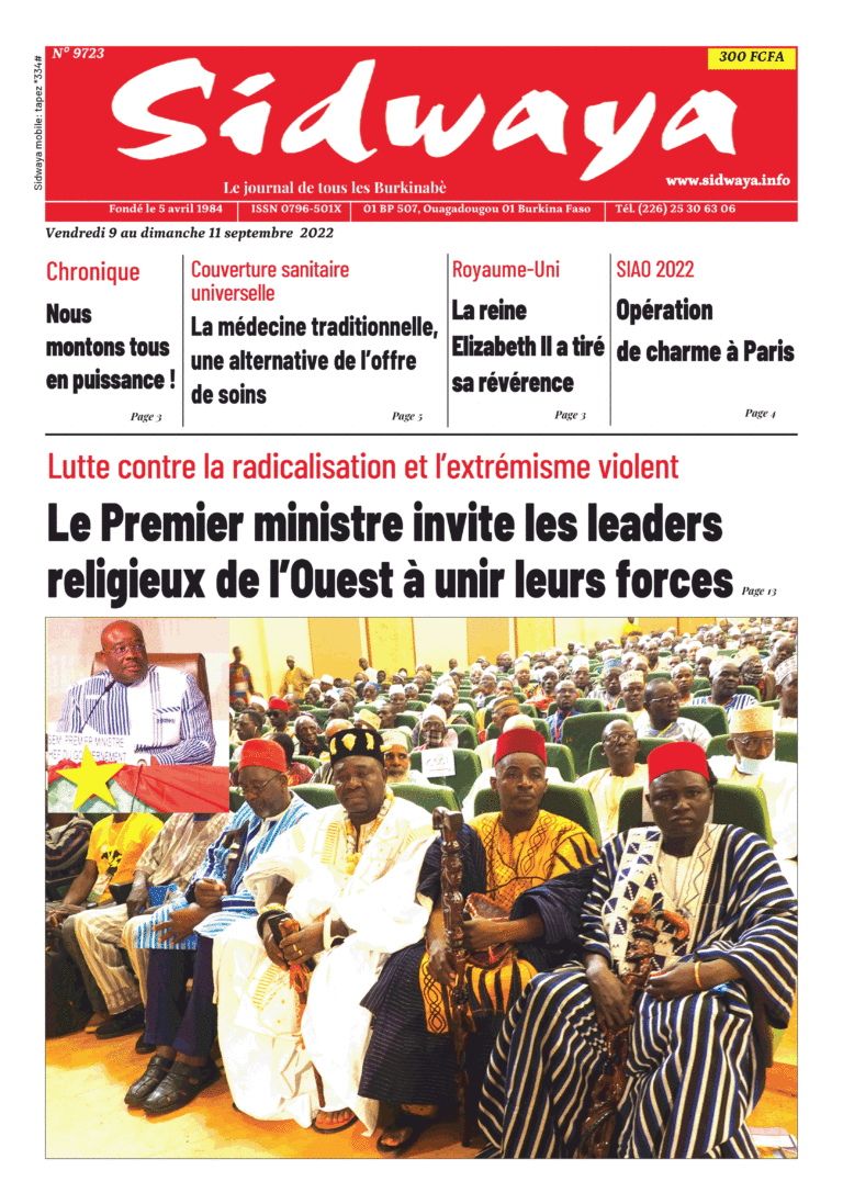 Une Sidwaya du 09 au 11-09-2022