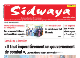 Une Sidwaya du 18/10/2022