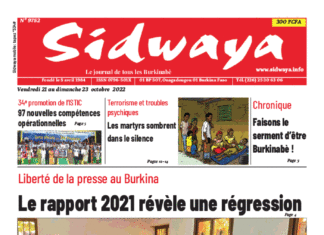 Une Sidwaya du 21 au 23-10-2022