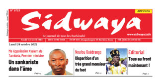 Une Sidwaya du 24-10-2022
