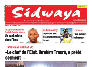 Une Sidwaya du 24-10-2022