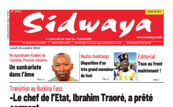 Une Sidwaya du 24-10-2022