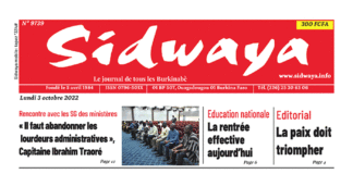 Une Sidwaya du 03-10-2022