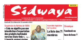 Une Sidwaya du 11 au 13-11-2022