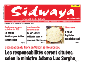 Une Sidwaya du 18 au 20-11-2022