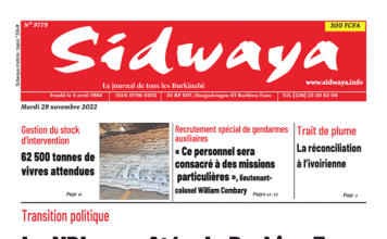 Une Sidwaya du 29-11-2022