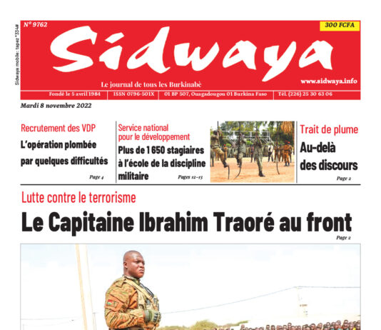 Une Sidwaya du 8/11/2022