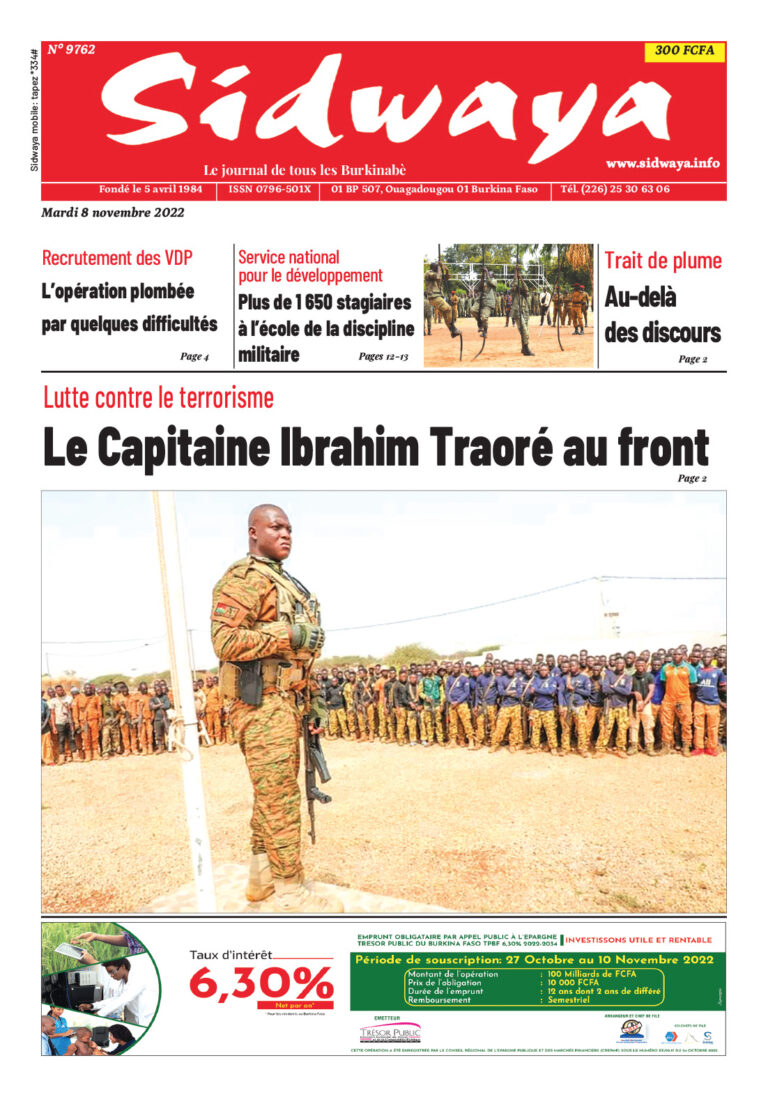 Une Sidwaya du 8/11/2022