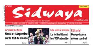 Une Sidwaya du 19-12-2022