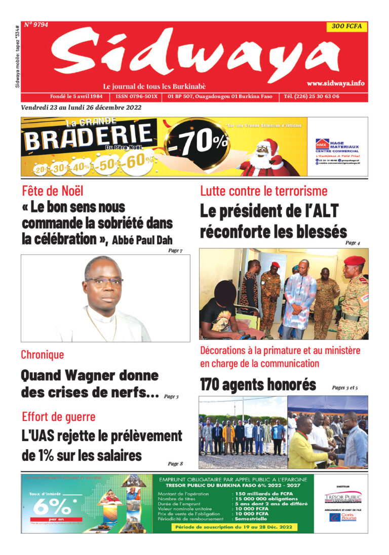 Une du 23/12/2022
