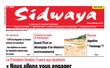 Une Sidwaya du 18-01-2023