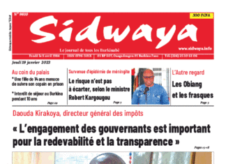 Une sidwaya du 19-01-2023