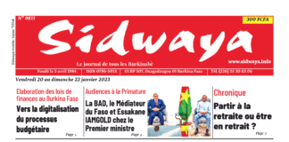 Une Sidwaya du 20 au 22-01-2023