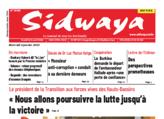Une Sidwaya du 04-01-2023