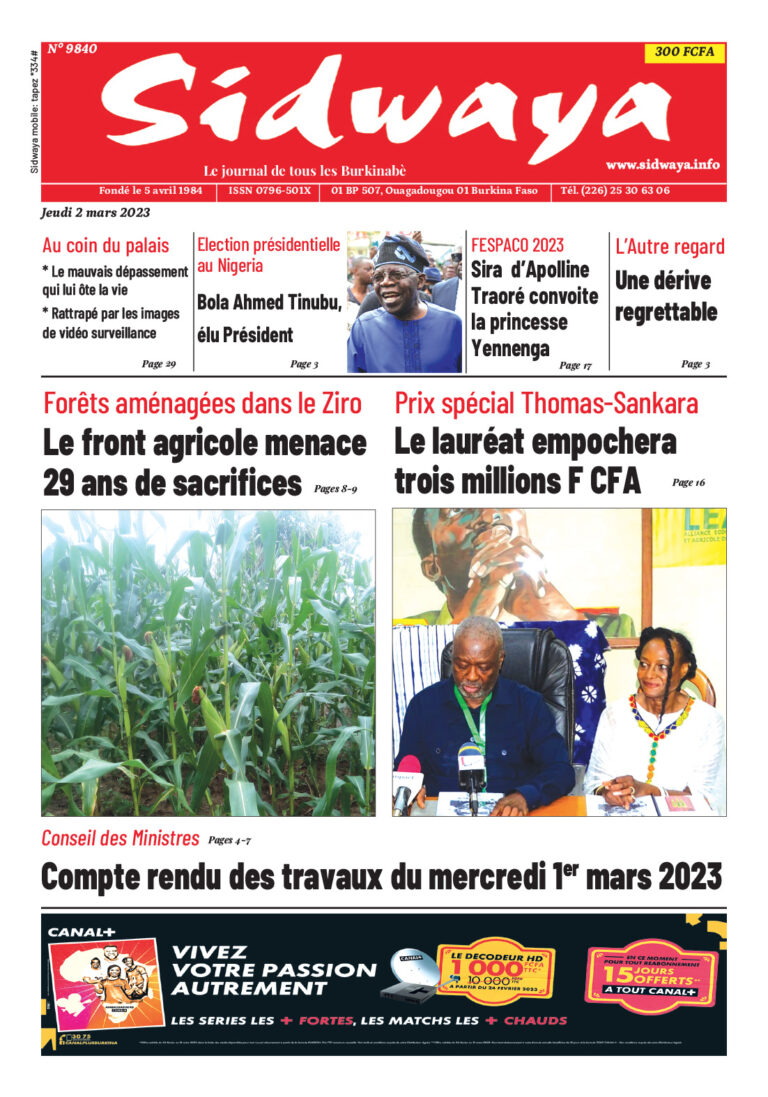 Une du 02-03-2023