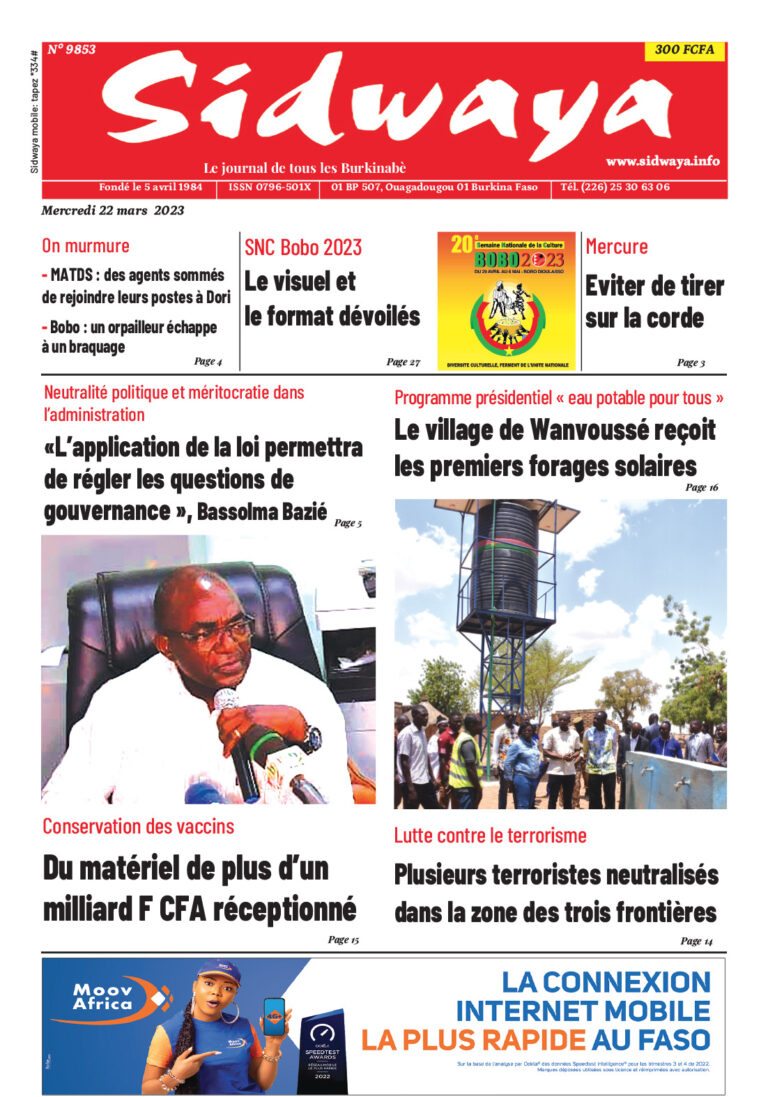 Une du 22-03-2023